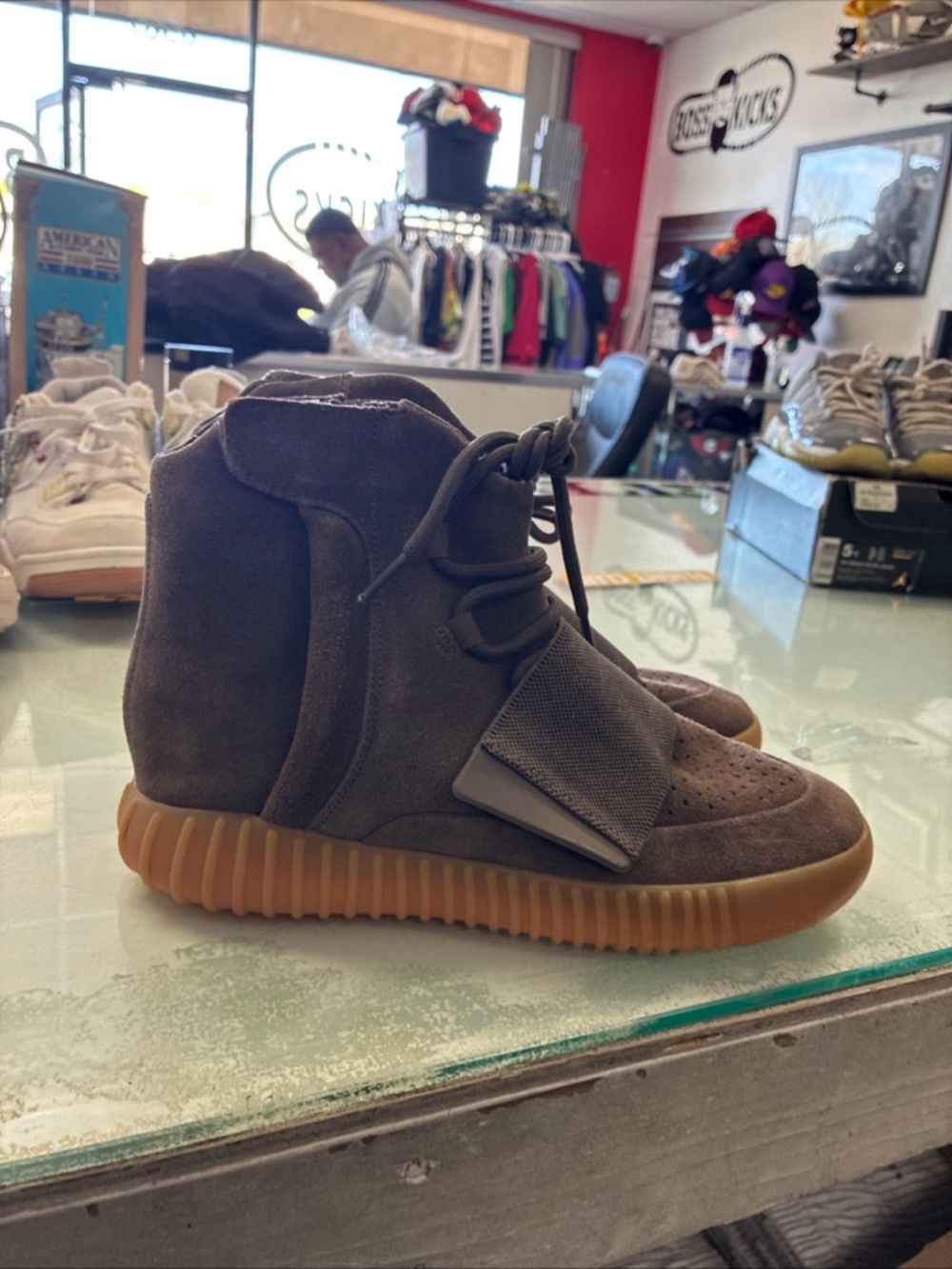 Men’s Adidas Yeezy Boost 750 Chocolate Pre Owned Used No Box FUFU - Picture 6 of 16